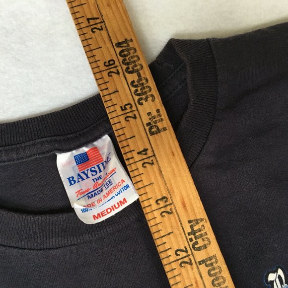 #68 Vintage Bayside Brotherhood UNITED STATES Navy Eagle T-Shirt Men Size Medium - Picture 7 of 9